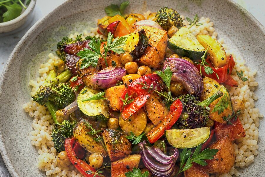 Bowl de riz arborio aux légumes (meal prep) de printemps
