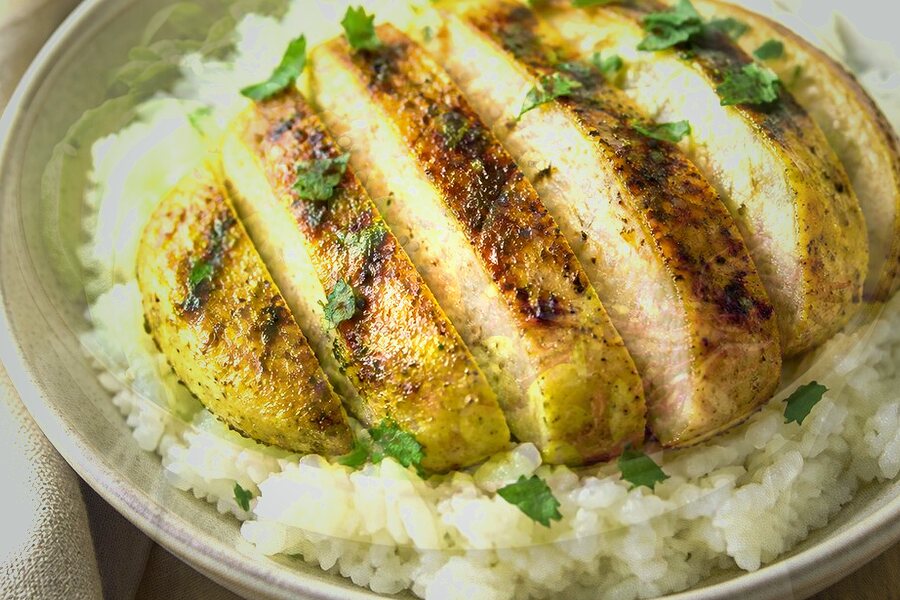 Bowl de riz basmati au poulet de printemps