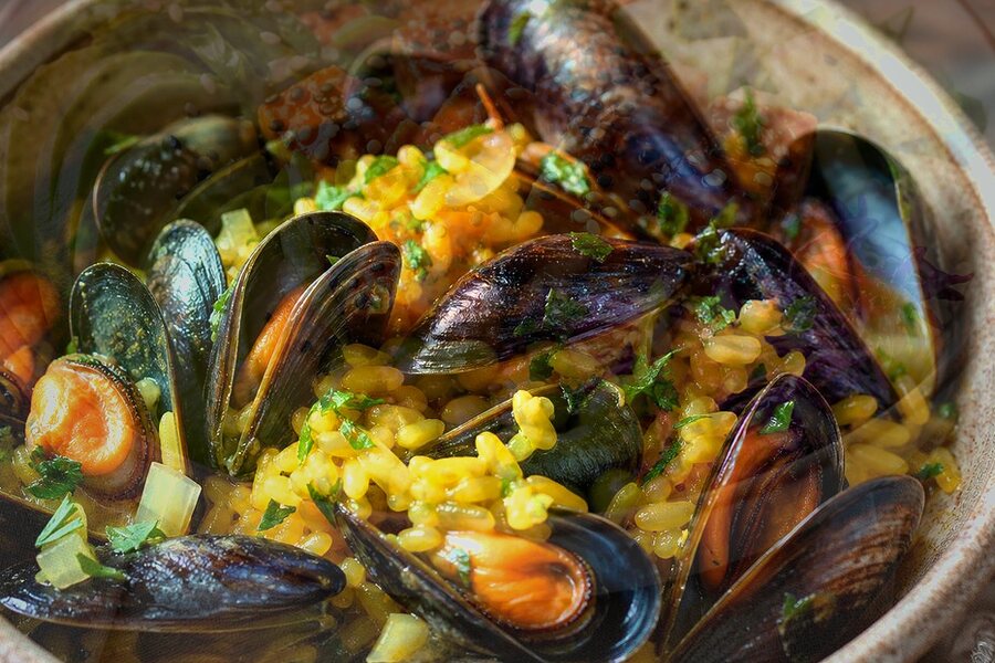 Bowl de riz jasmin aux moules (weekend) de printemps