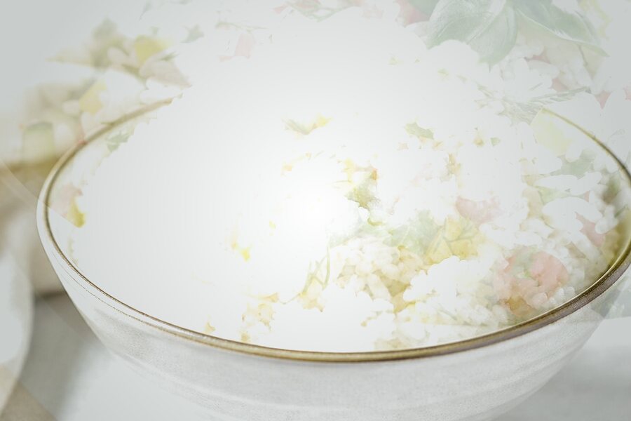 En salade de riz gluant (facile) d'hiver