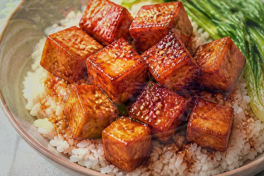 Bowl de riz à sushi au tofu (rapide)