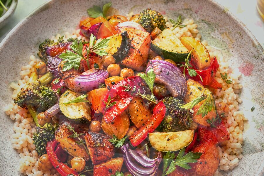 En salade de riz thaï aux légumes (facile) d'automne