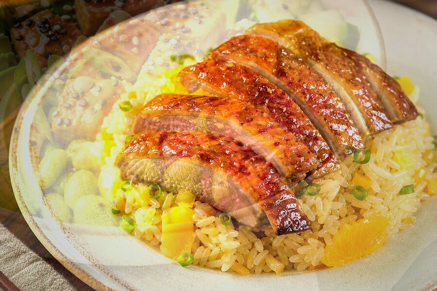 Bowl de riz jasmin au canard (batch cooking) d'hiver