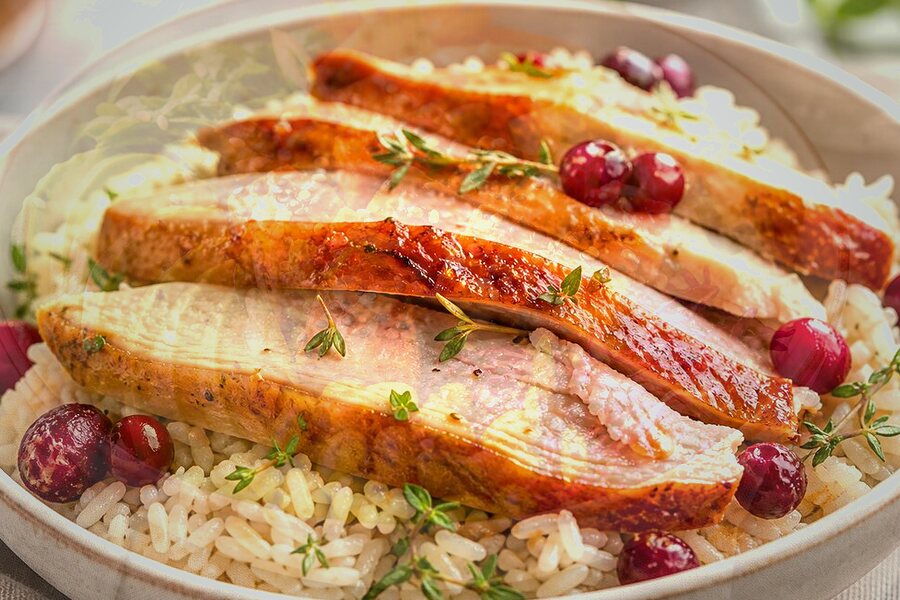 Bowl de riz jasmin au dinde (meal prep) d'automne